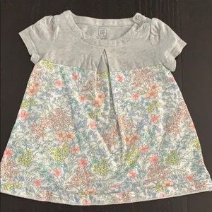 Baby gap grey and flowered shirt